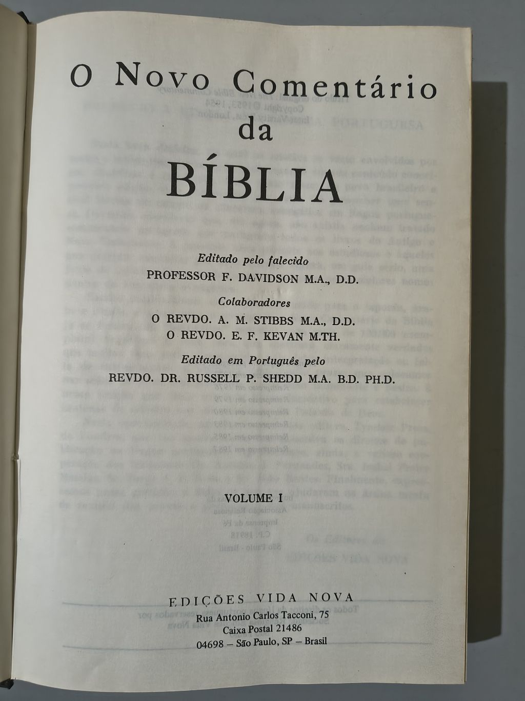 O Novo Comentário da Bíblia - F. F. Bruce et al.
