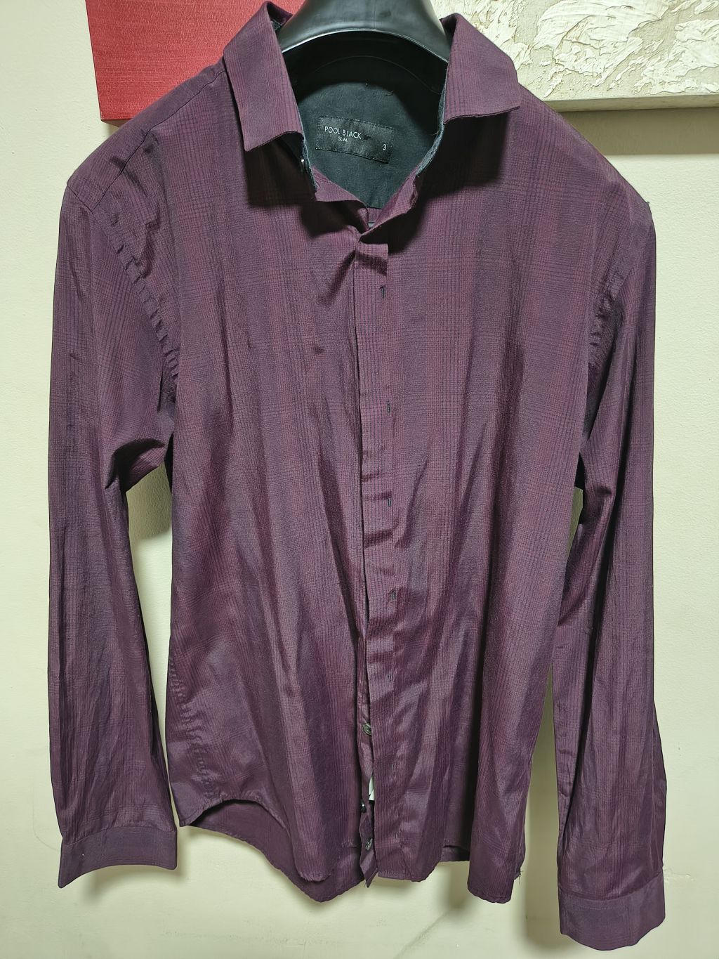 Camisa Social Vinho Slim - Pool Black